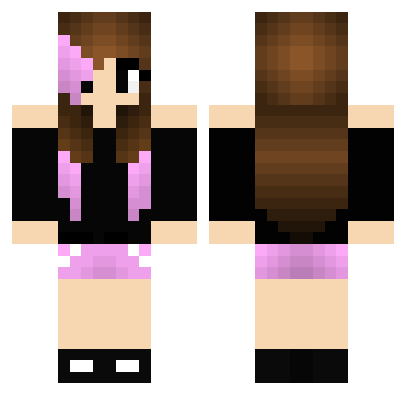 skirts Minecraft skin, front and back view