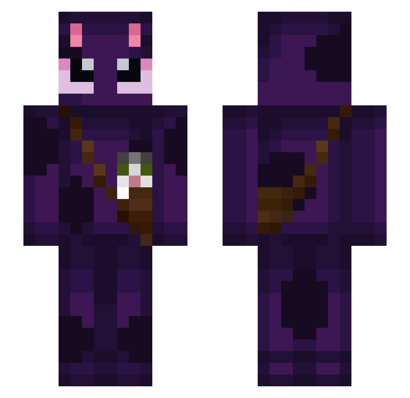 Cxdori Minecraft skin, front and back view