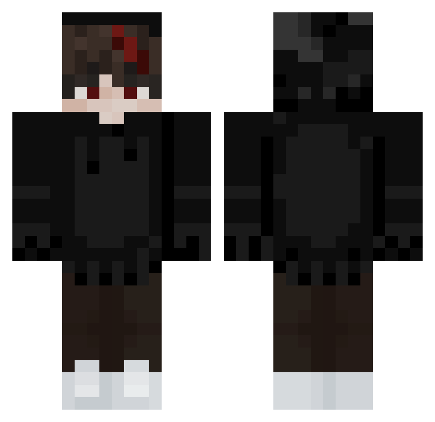 RelicTheKing Minecraft skin, front and back view