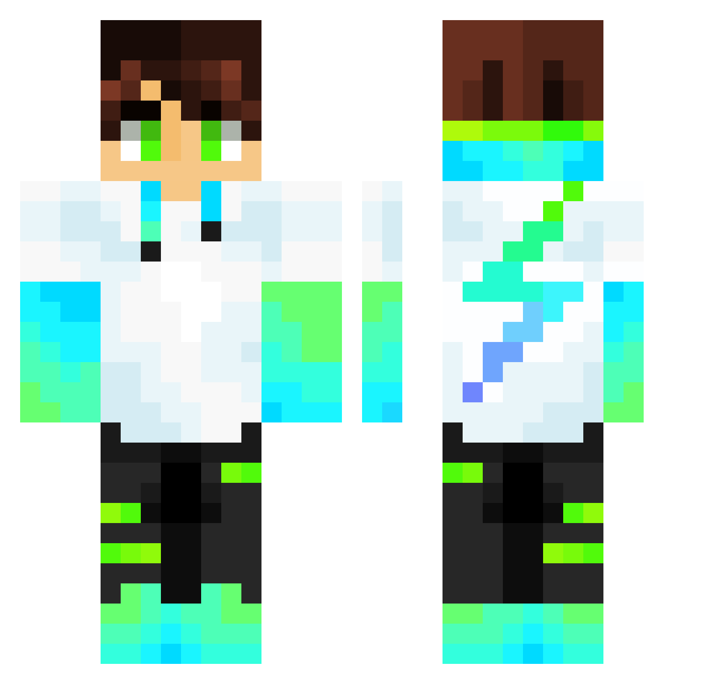 GSmurfz Minecraft skin, front and back view