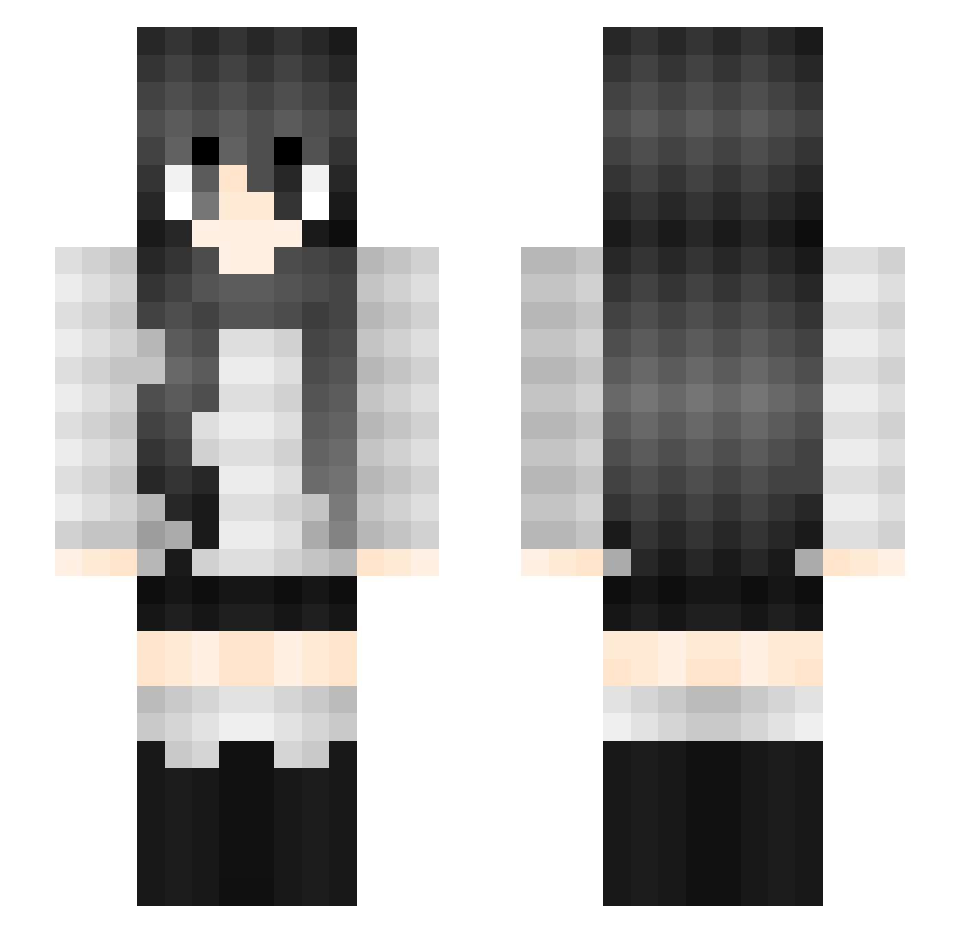 Y0NIS Minecraft skin, front and back view