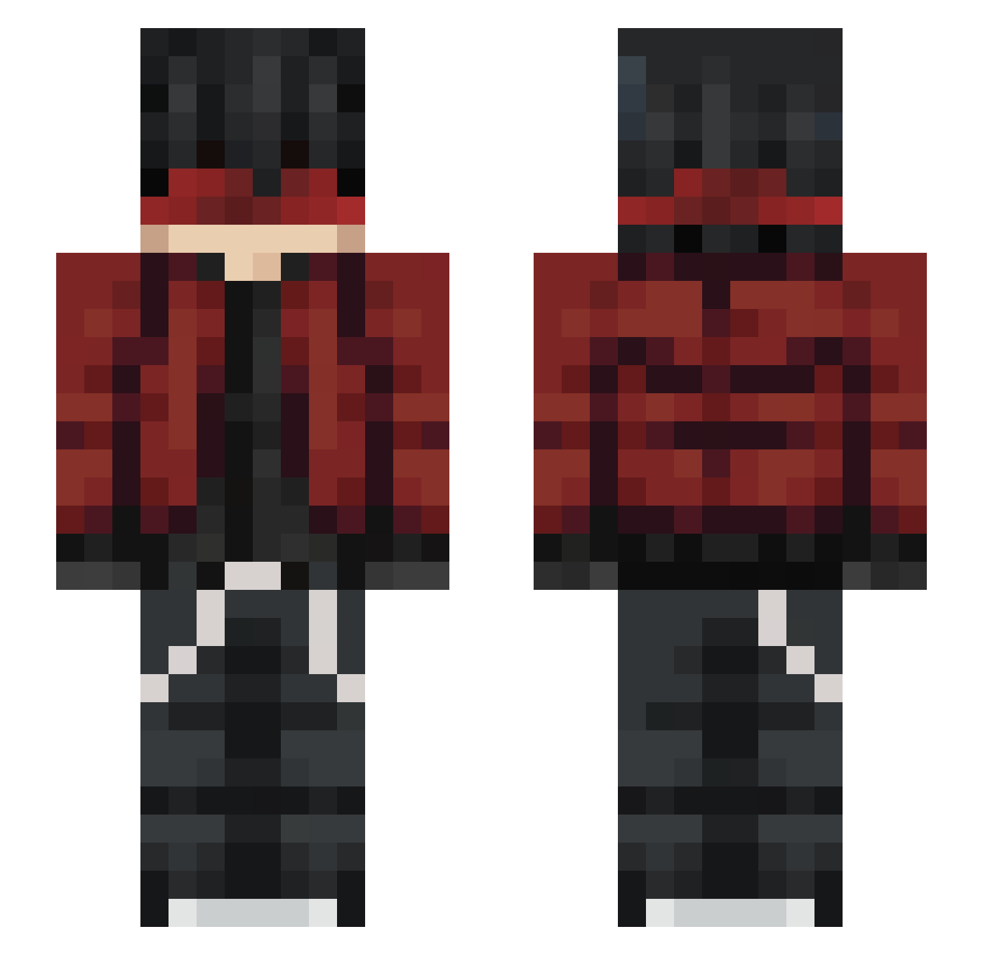 ZyrazeClever Minecraft skin, front and back view