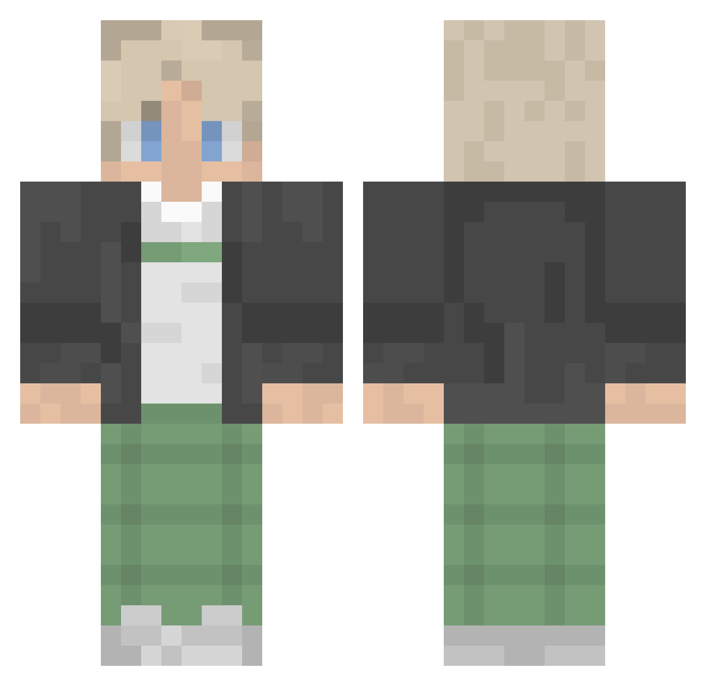 SwissFonduePlays Minecraft skin, front and back view