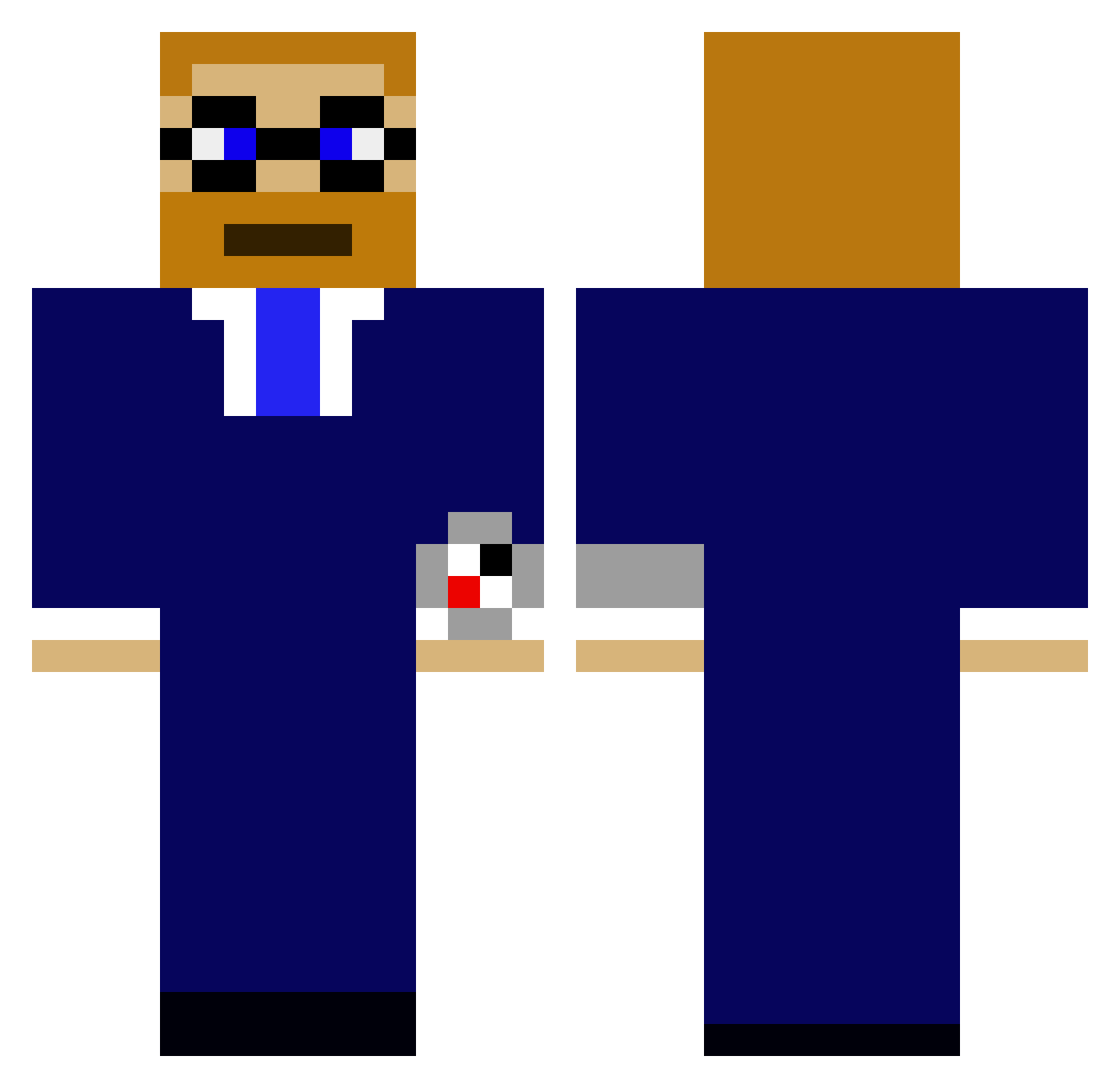 Ullyses_Whiskey Minecraft skin, front and back view