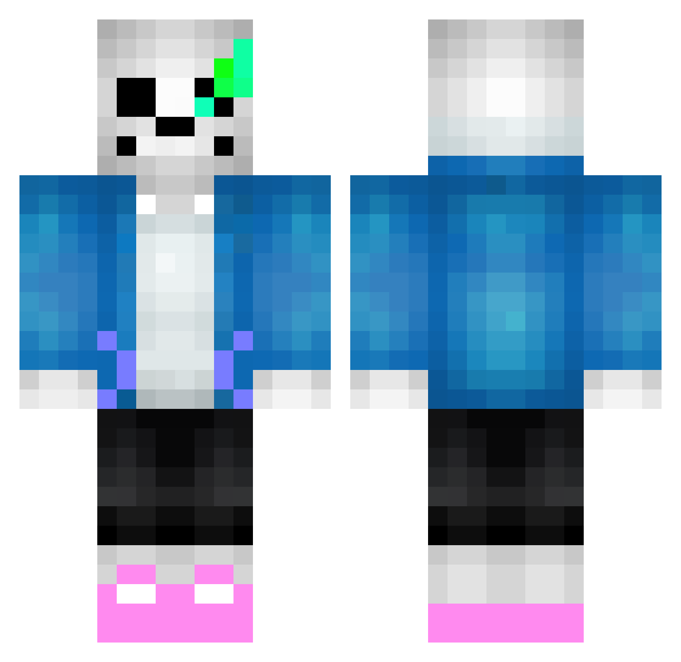 TiltingKing Minecraft skin, front and back view