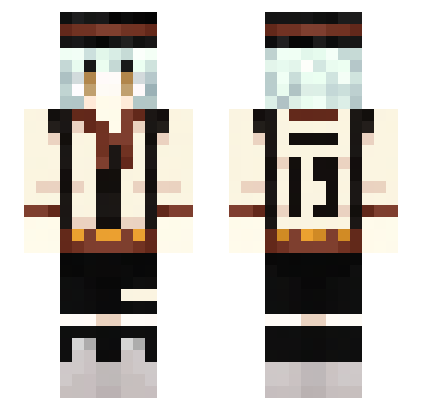 GllaDuss Minecraft skin, front and back view