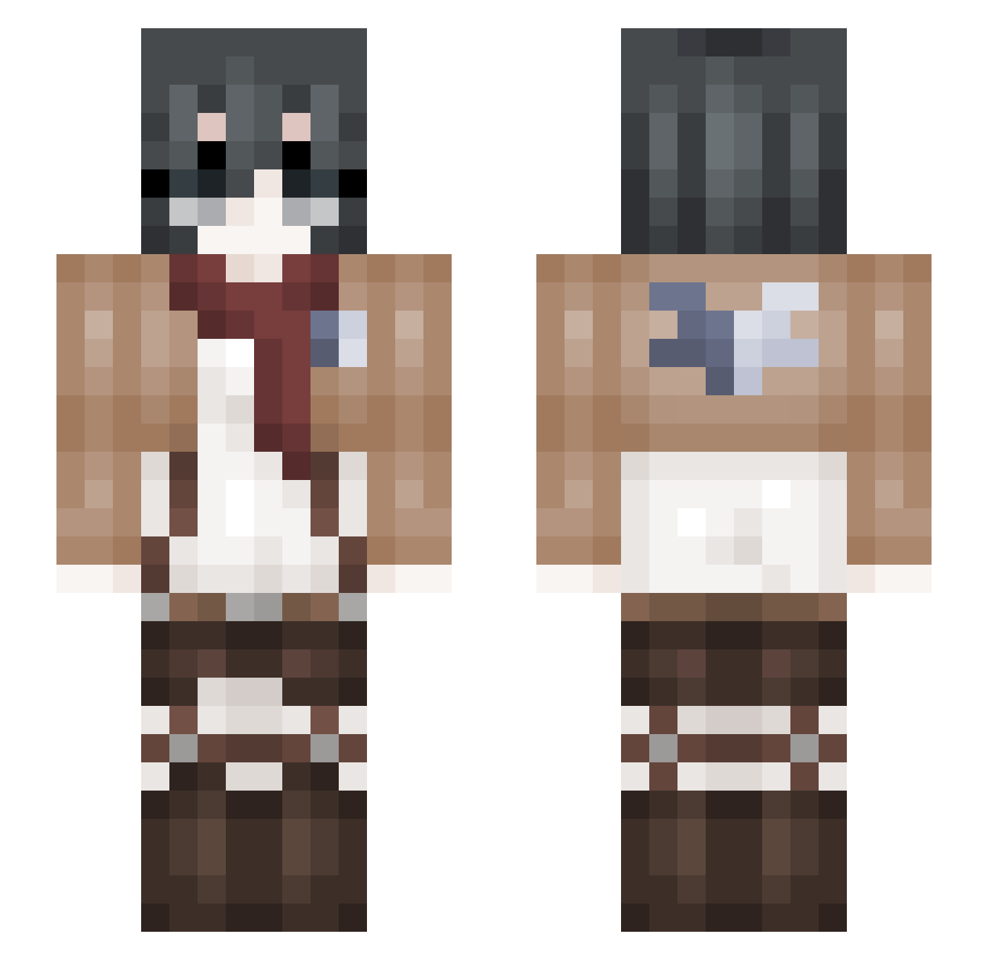 fekowtf Minecraft skin, front and back view