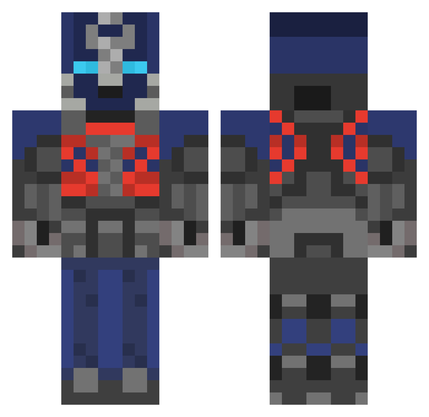 Sagenite Minecraft skin, front and back view