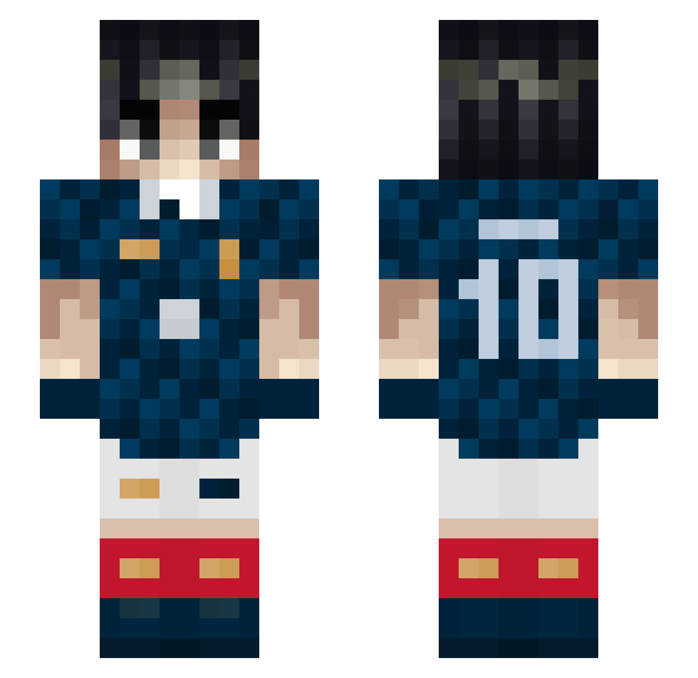 sphayyr Minecraft skin, front and back view