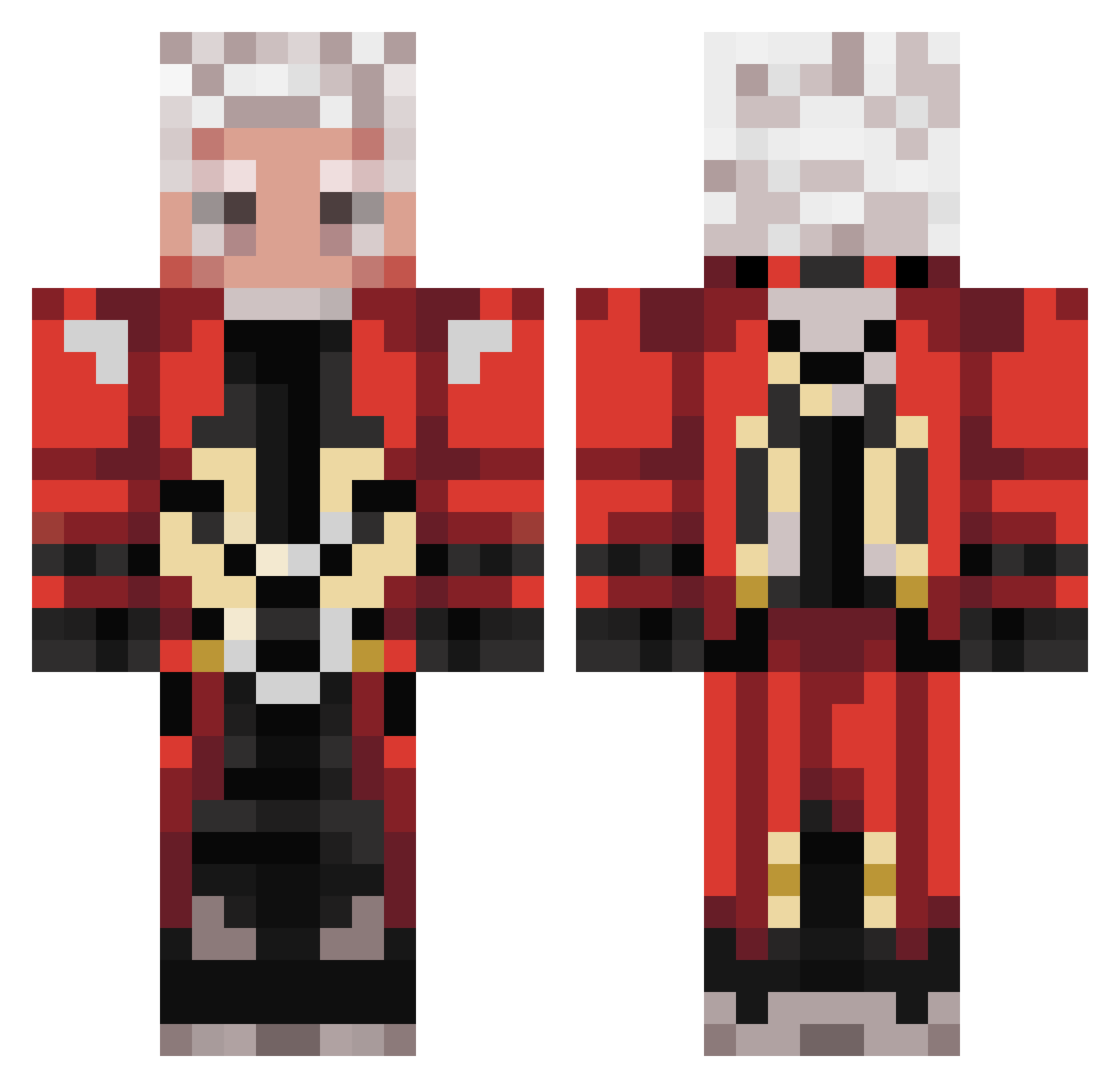 ZedC2007 Minecraft skin, front and back view