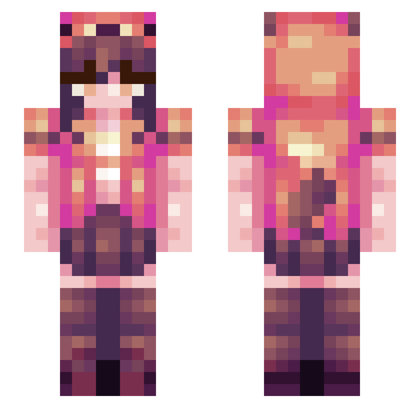 ThatFoxyFuntime Minecraft skin, front and back view