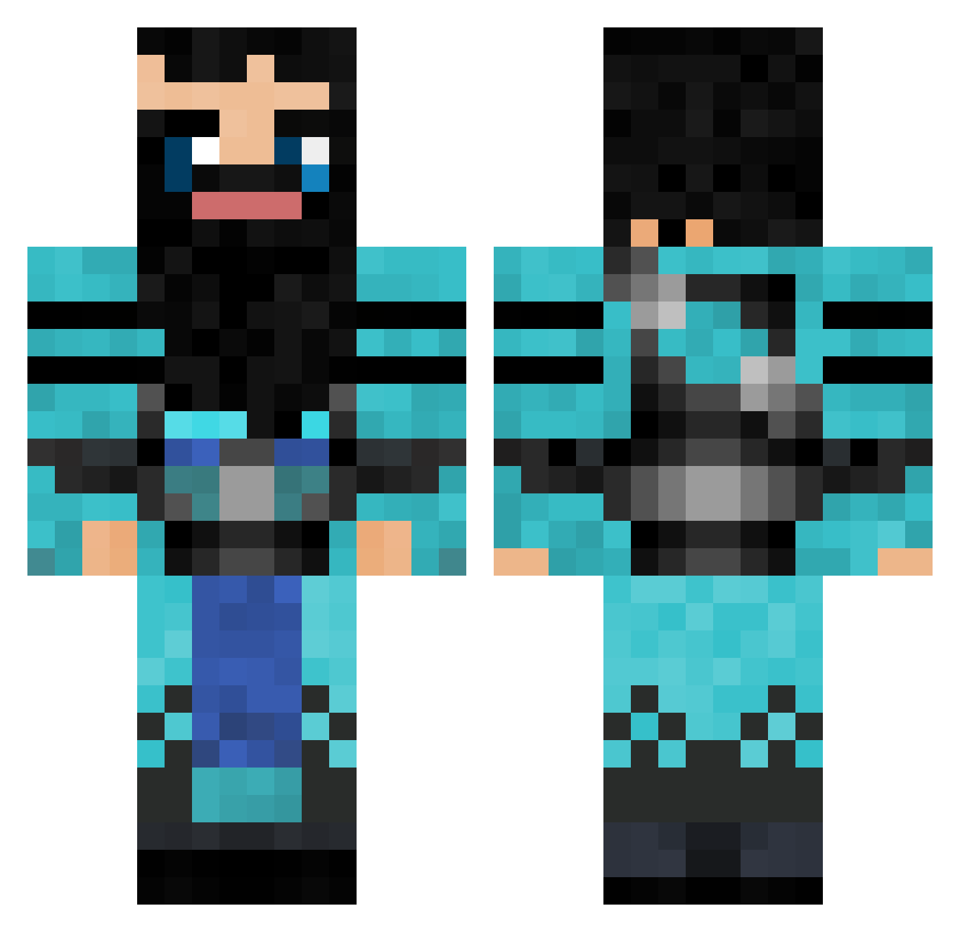 unseeingwhale Minecraft skin, front and back view