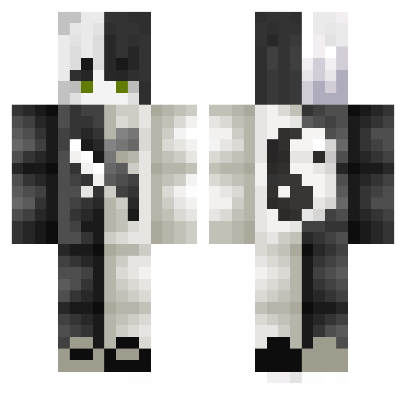 Krelz Minecraft skin, front and back view