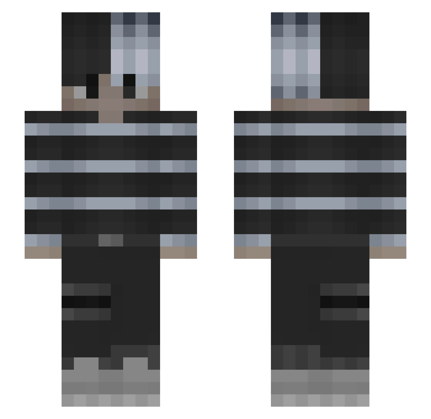 vyqs Minecraft skin, front and back view