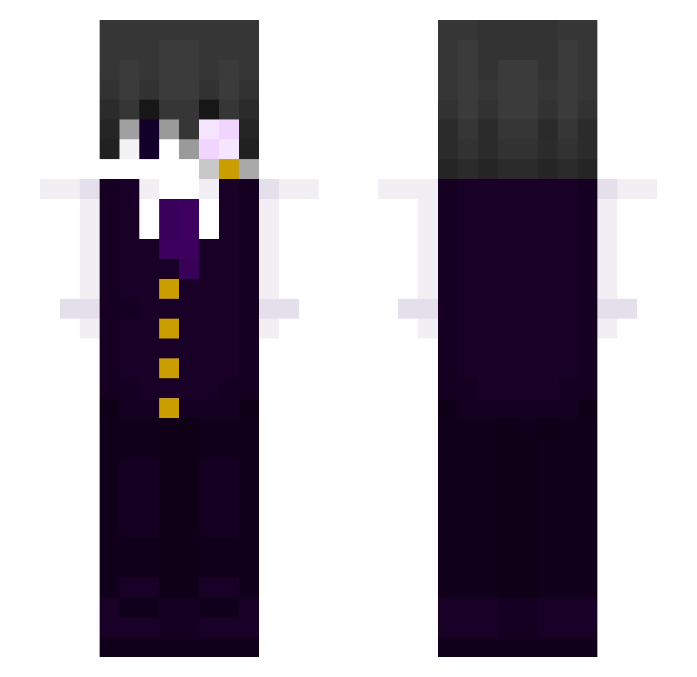 CarlesNake Minecraft skin, front and back view