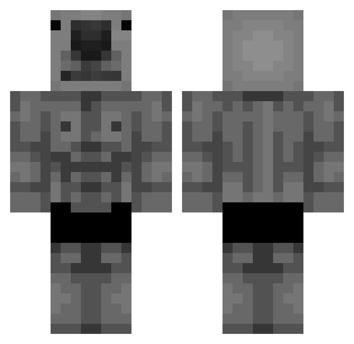 mistourvert Minecraft skin, front and back view