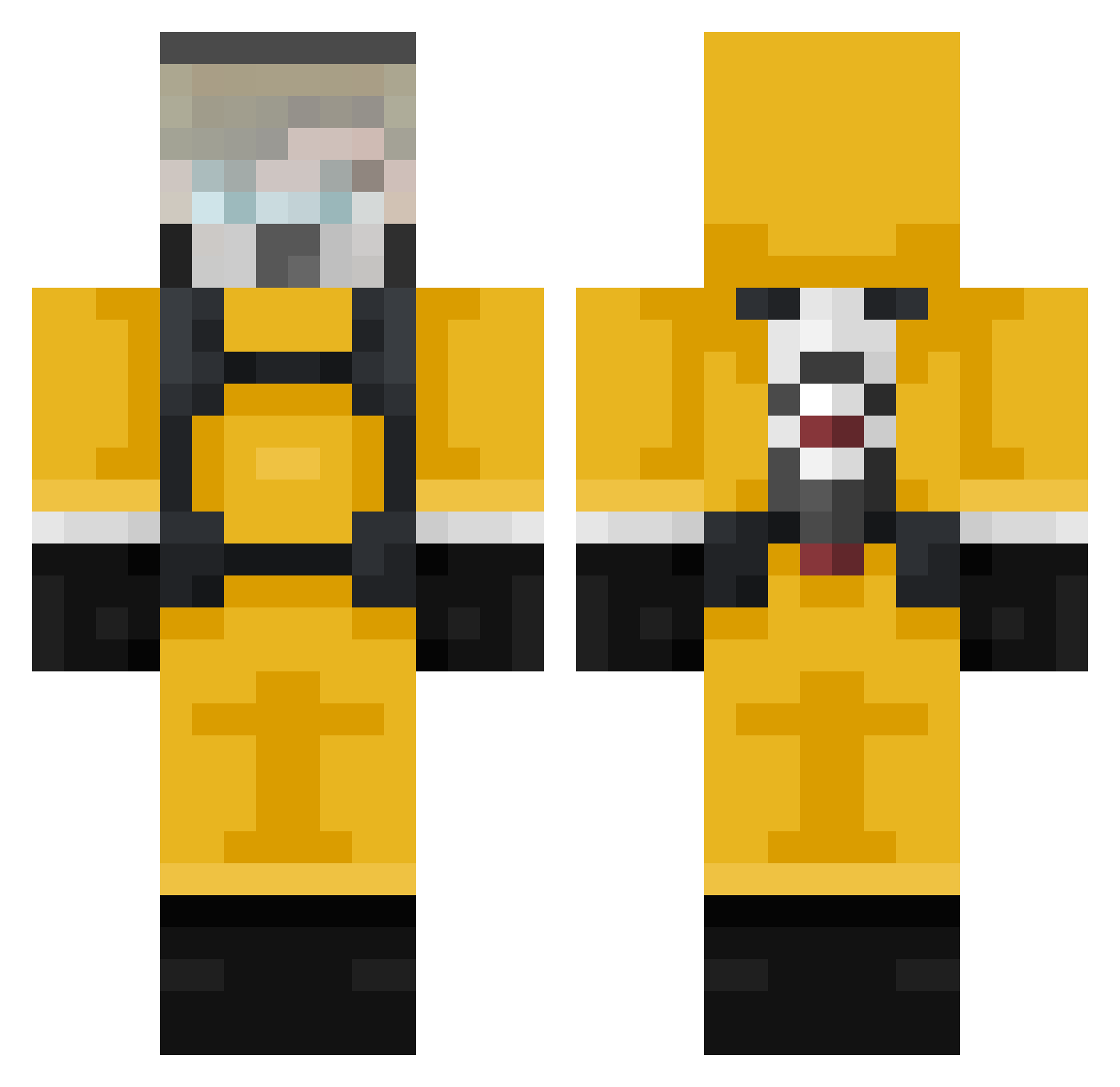 Ganzoo Minecraft skin, front and back view
