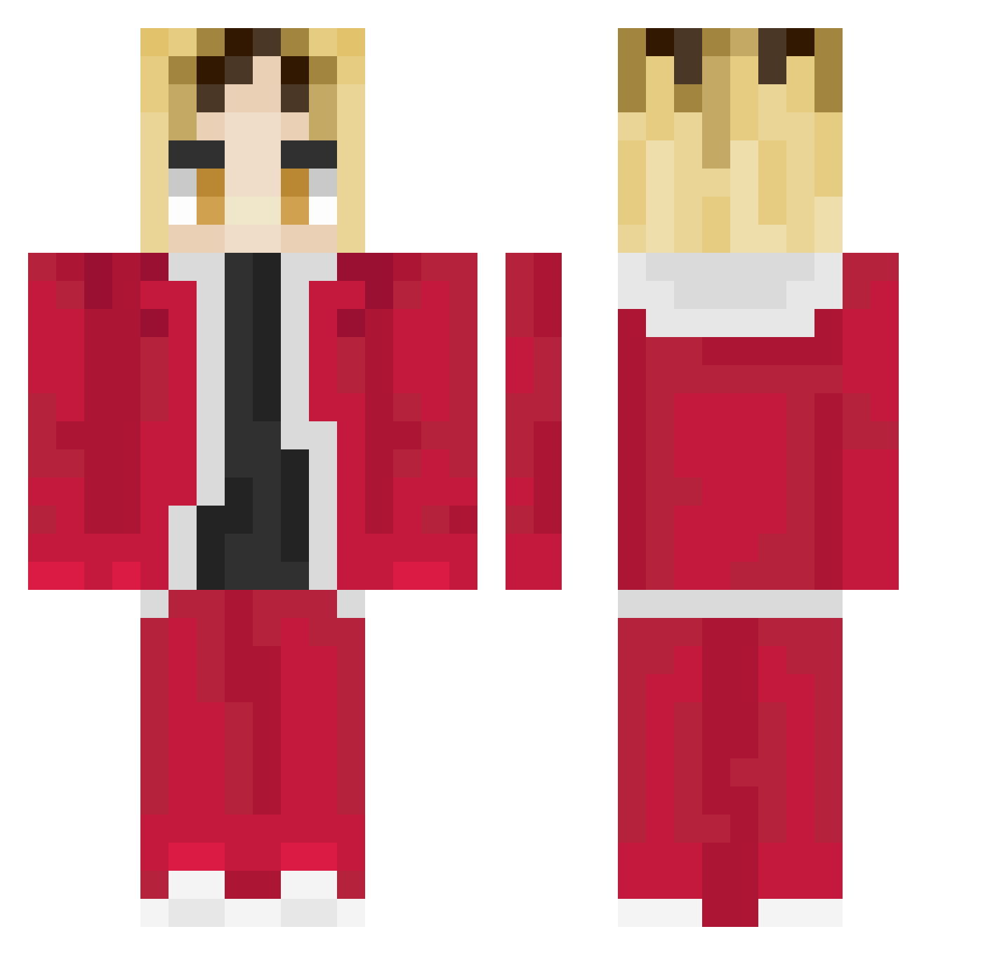 Sugashii Minecraft skin, front and back view