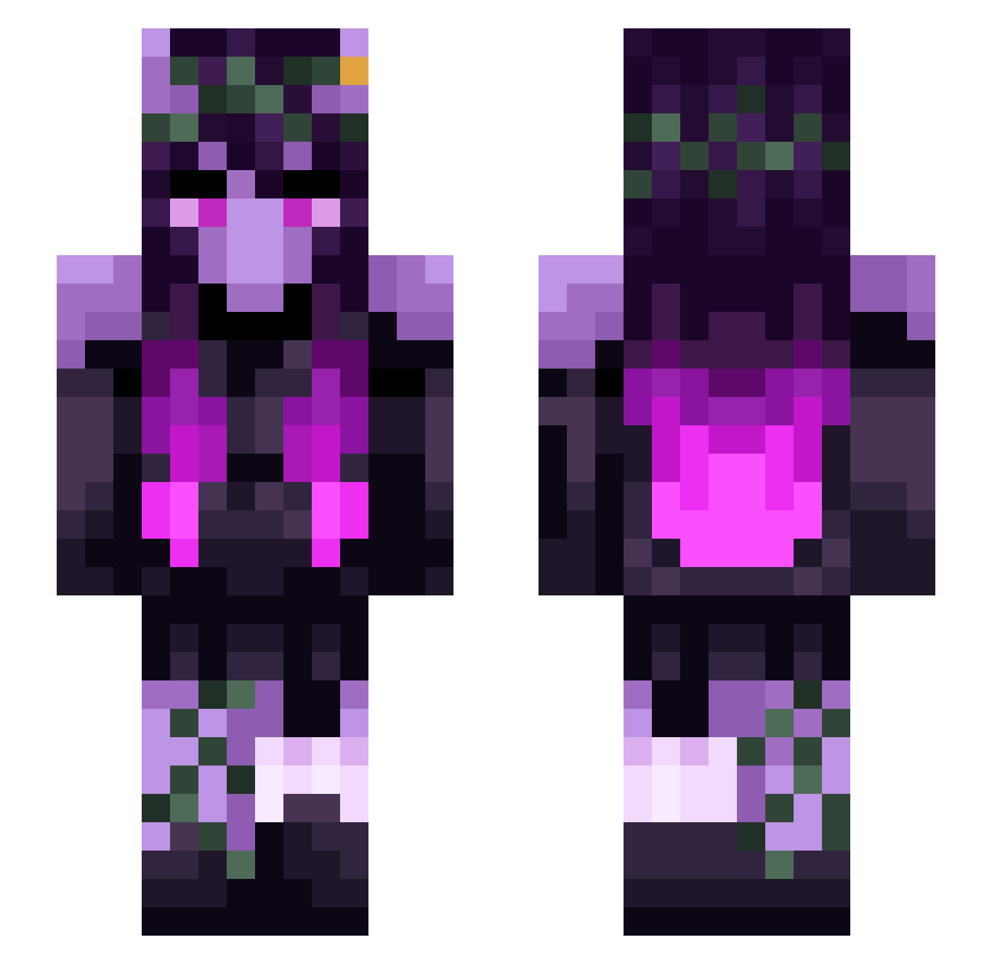 FakedNova Minecraft skin, front and back view