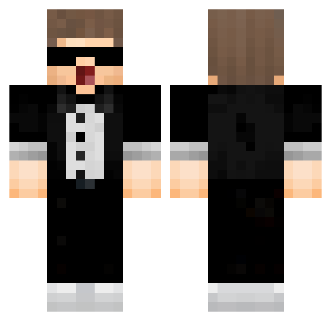 TLBM Minecraft skin, front and back view
