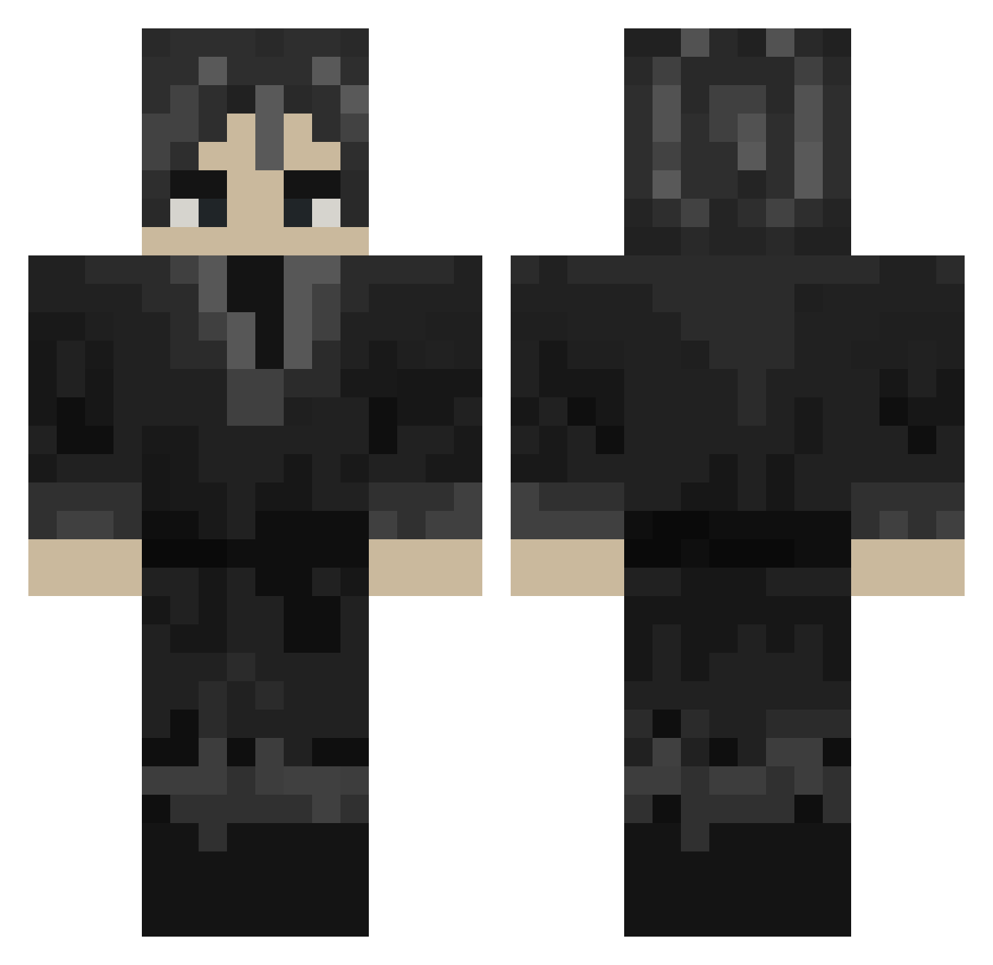 yanwolf Minecraft skin, front and back view