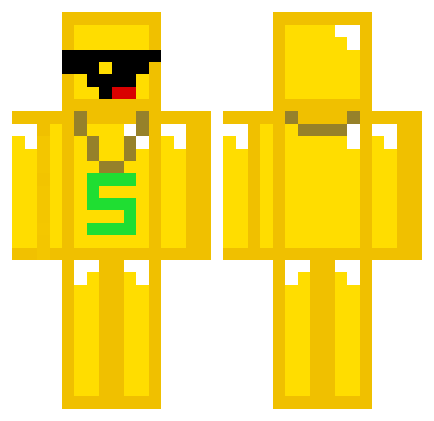 PoppyMz Minecraft skin, front and back view