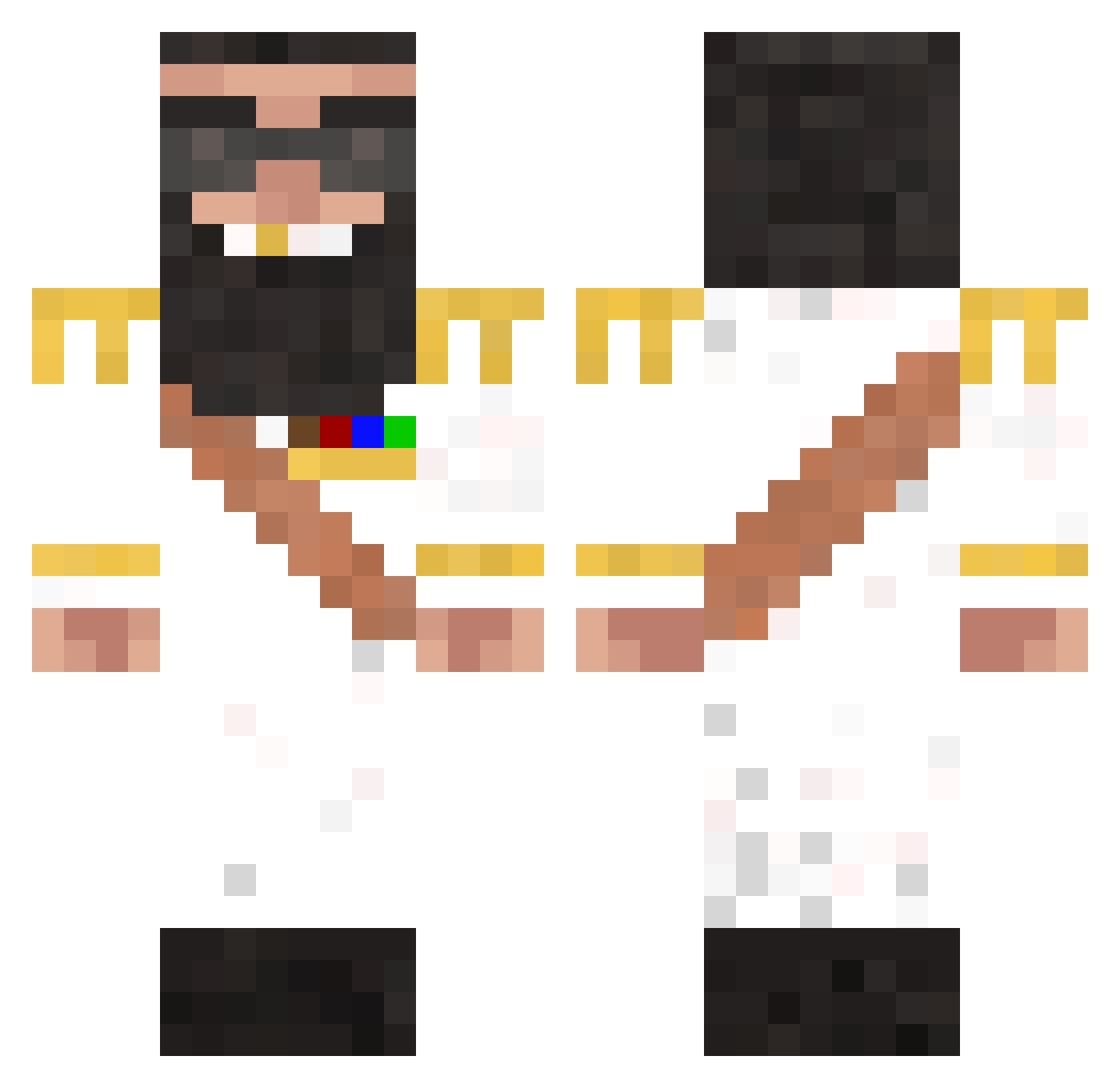 JULIENEDITION Minecraft skin, front and back view