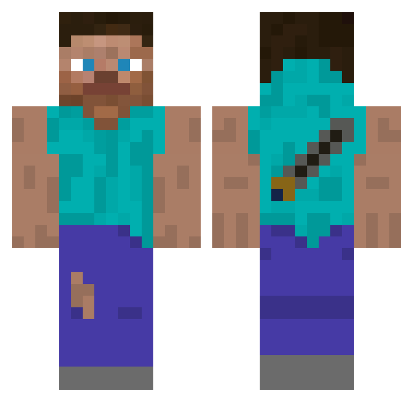 hurtownik Minecraft skin, front and back view