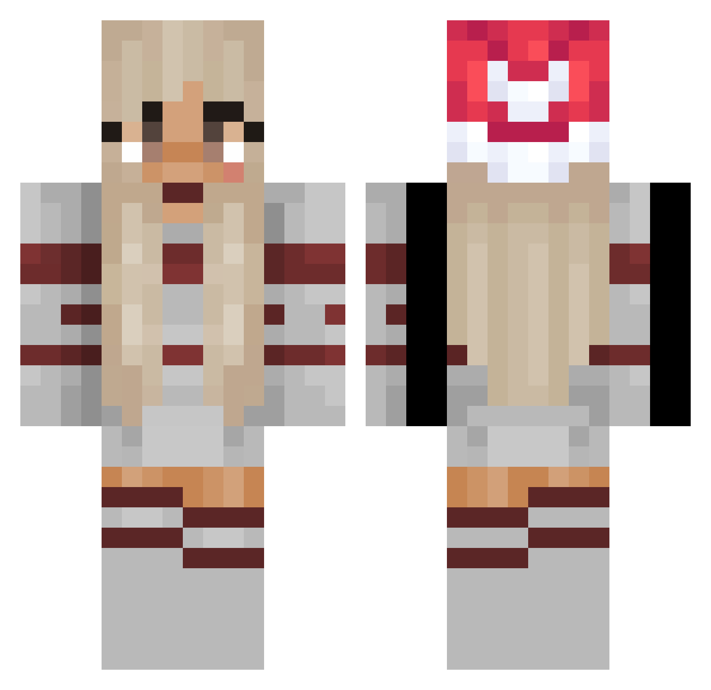 Eimile Minecraft skin, front and back view