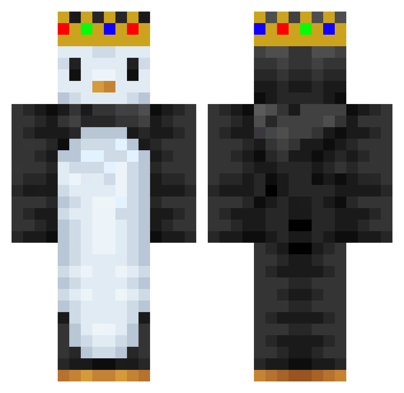 uypen Minecraft skin, front and back view