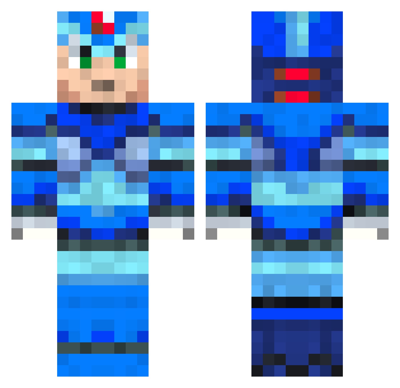 Wrist Minecraft skin, front and back view