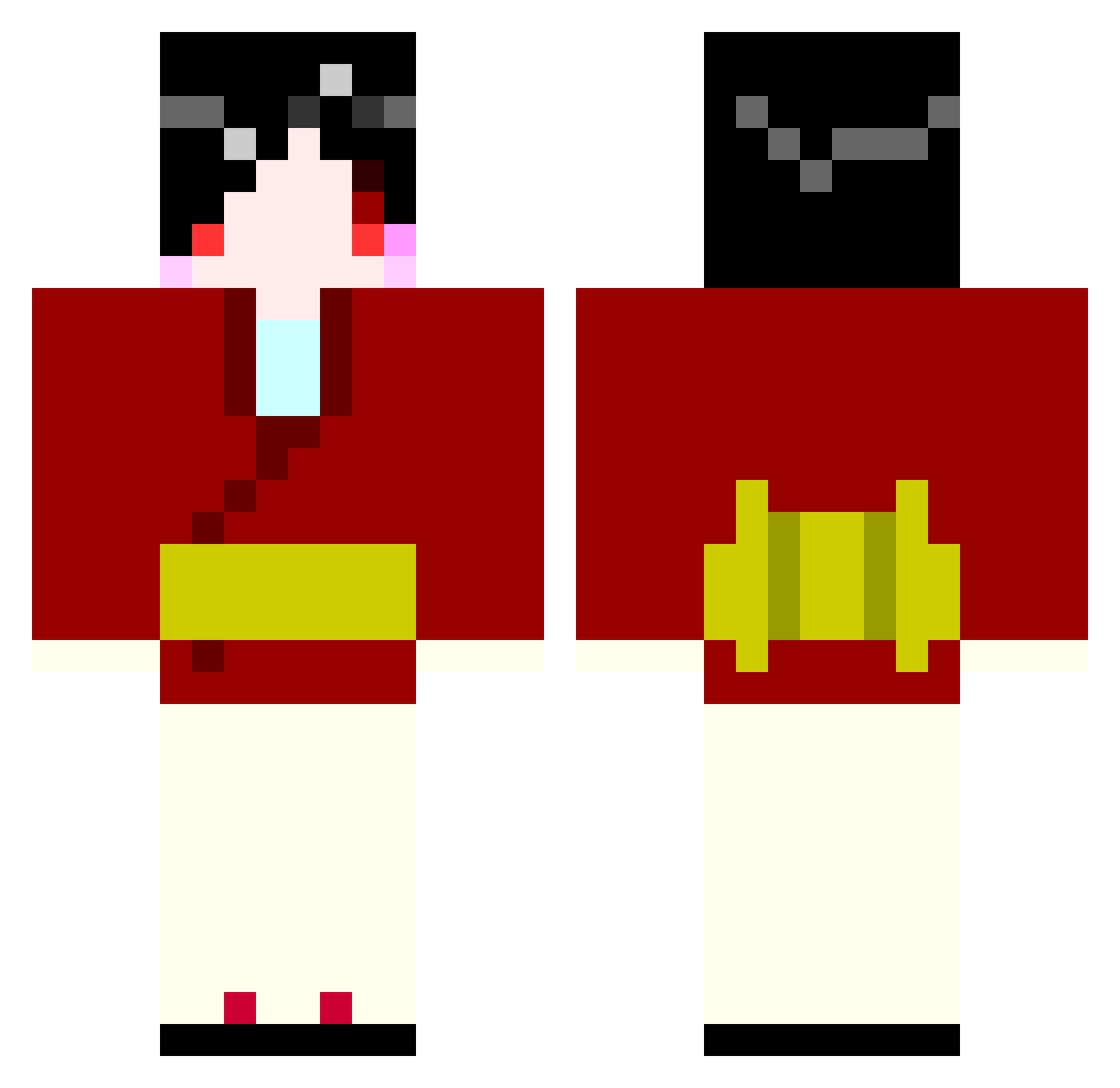 Campane Minecraft skin, front and back view