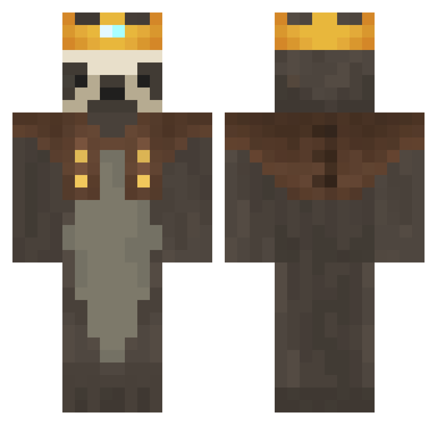 5OL Minecraft skin, front and back view