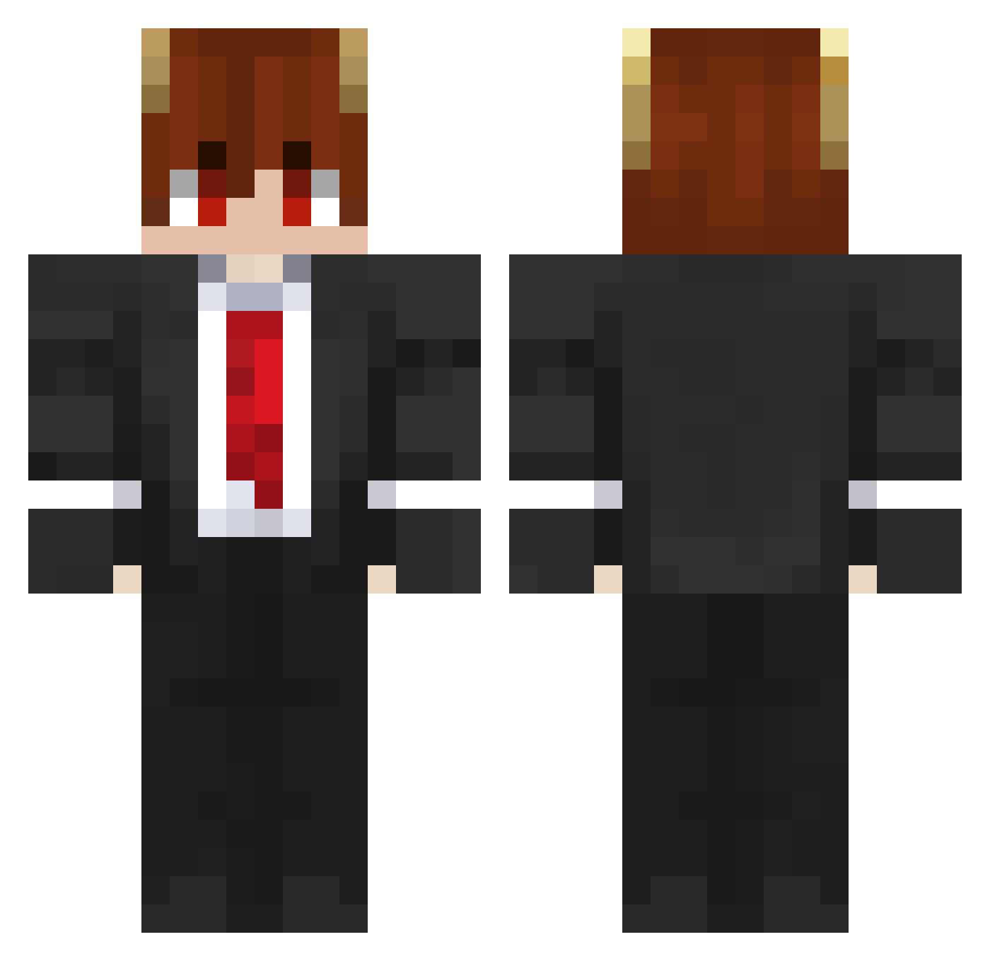 RinkashiLive Minecraft skin, front and back view