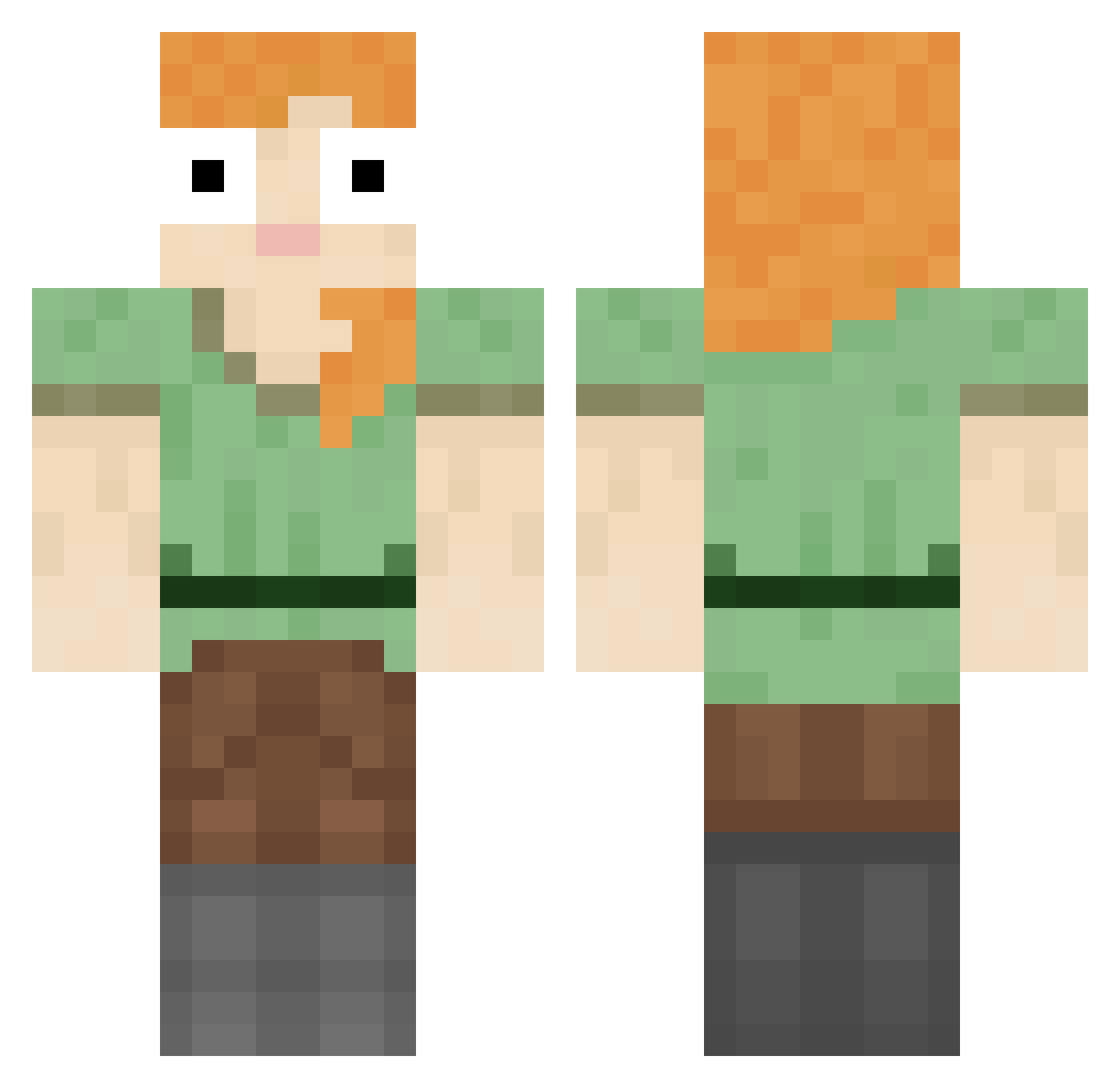 Sparky Minecraft skin, front and back view