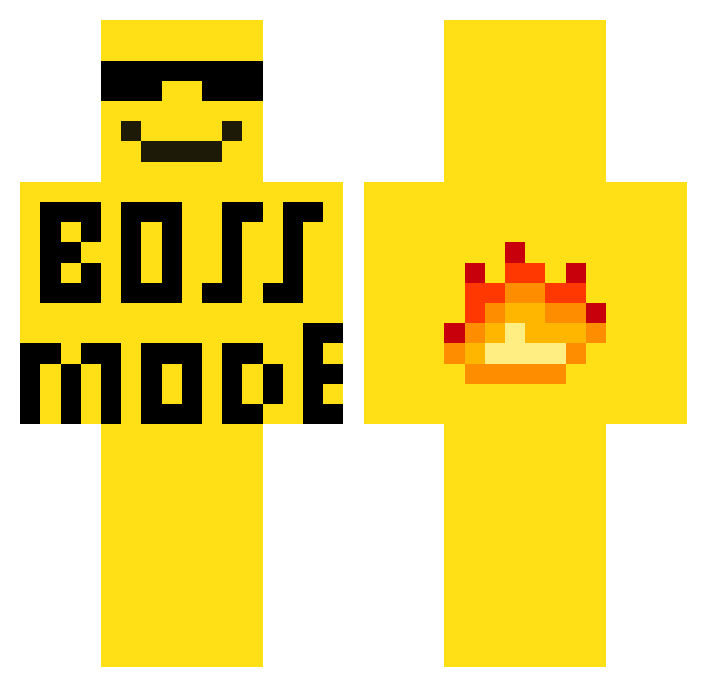 MutatedLemon Minecraft skin, front and back view