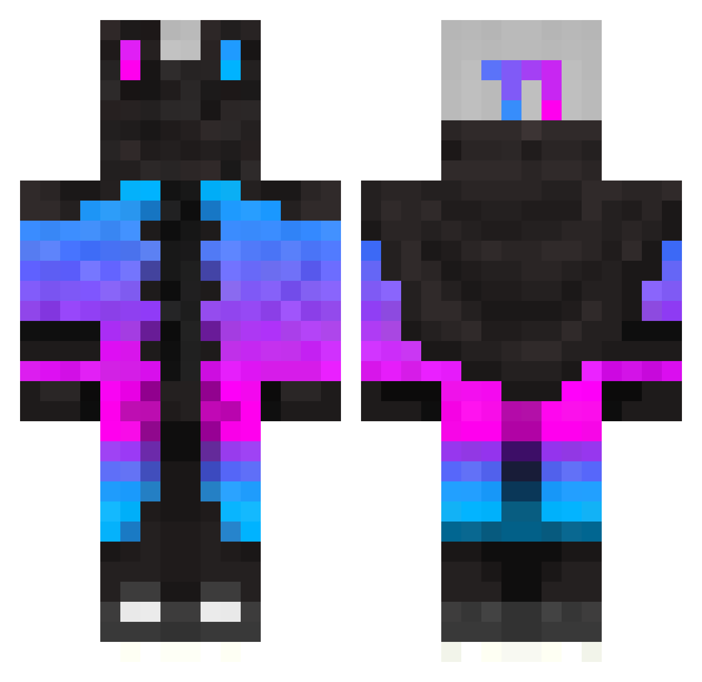 Rafa727 Minecraft skin, front and back view