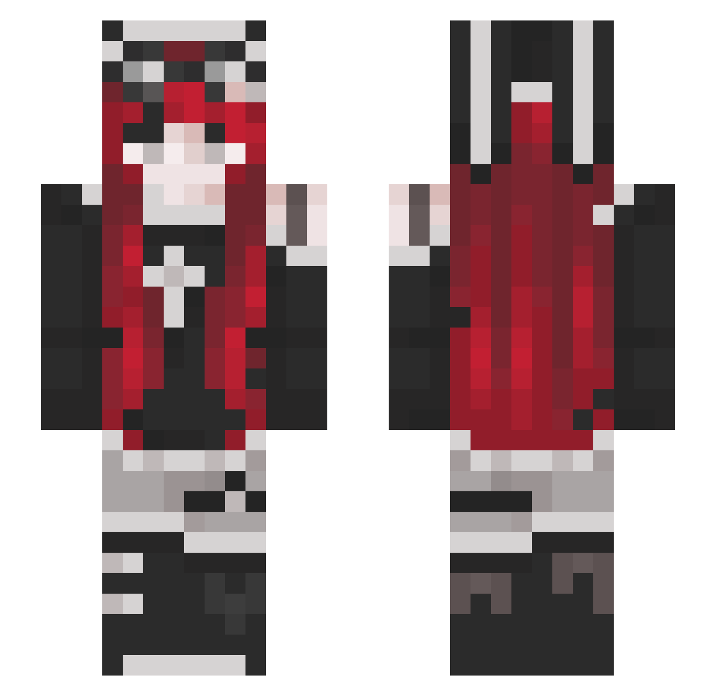 dwbgvenighfb Minecraft skin, front and back view