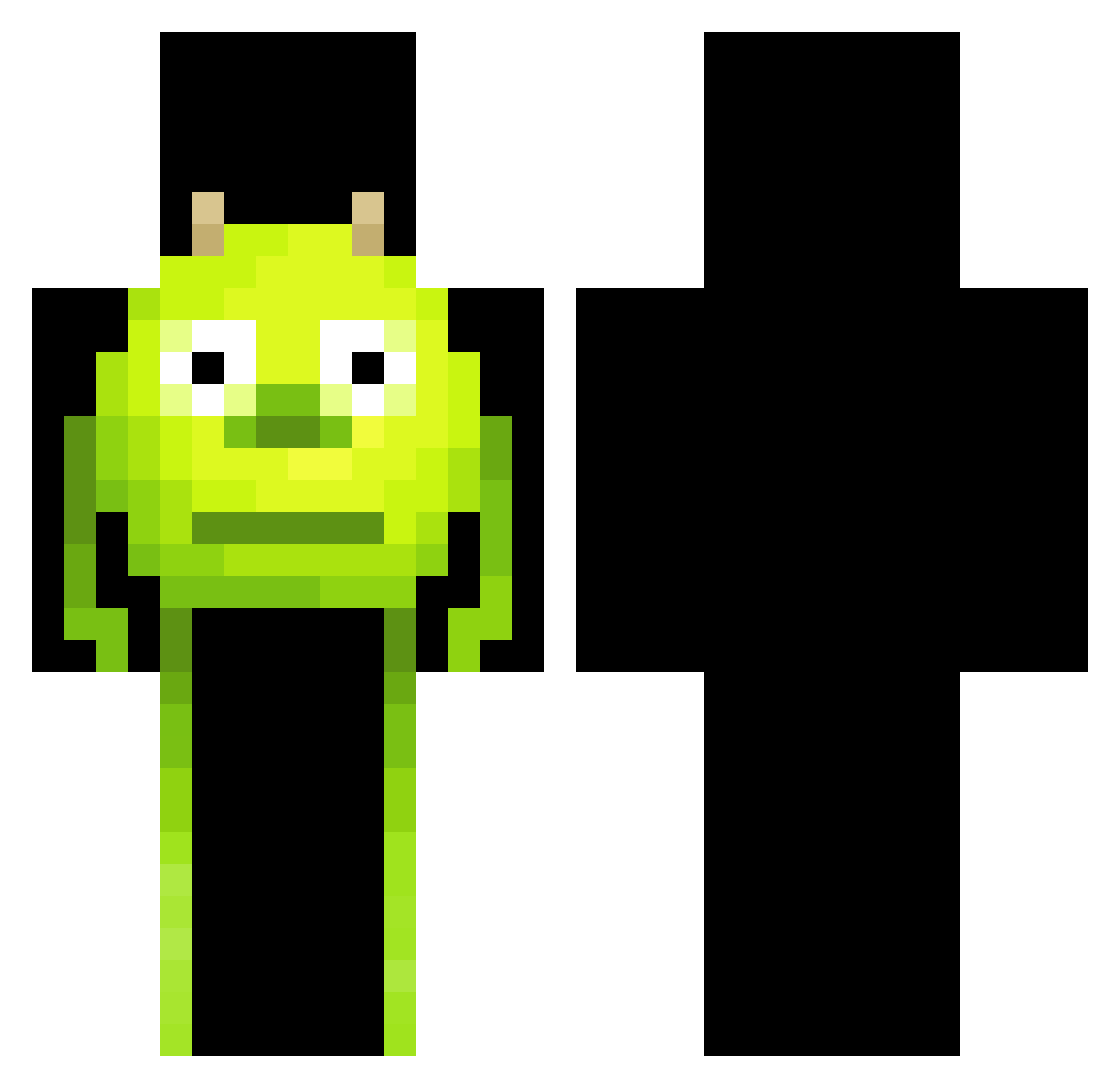PixLNix Minecraft skin, front and back view