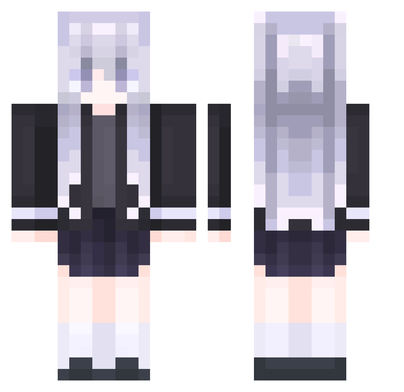 shd123456789 Minecraft skin, front and back view