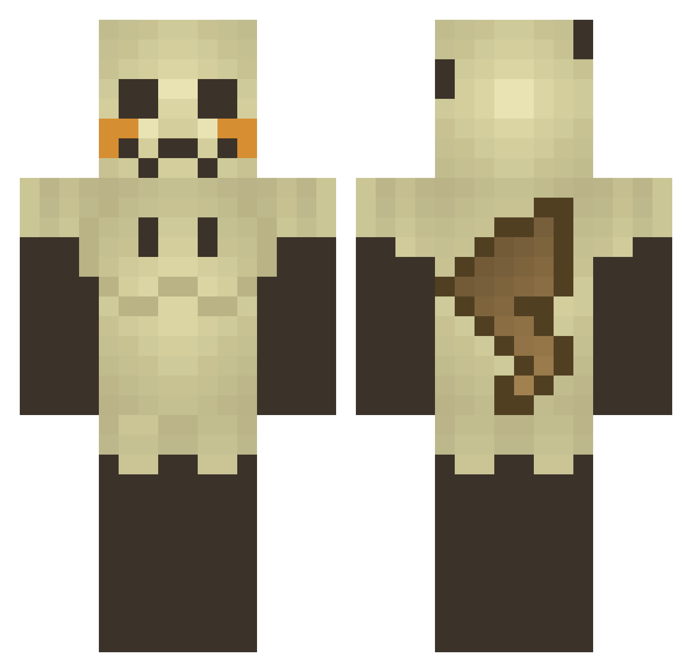 Selthax Minecraft skin, front and back view