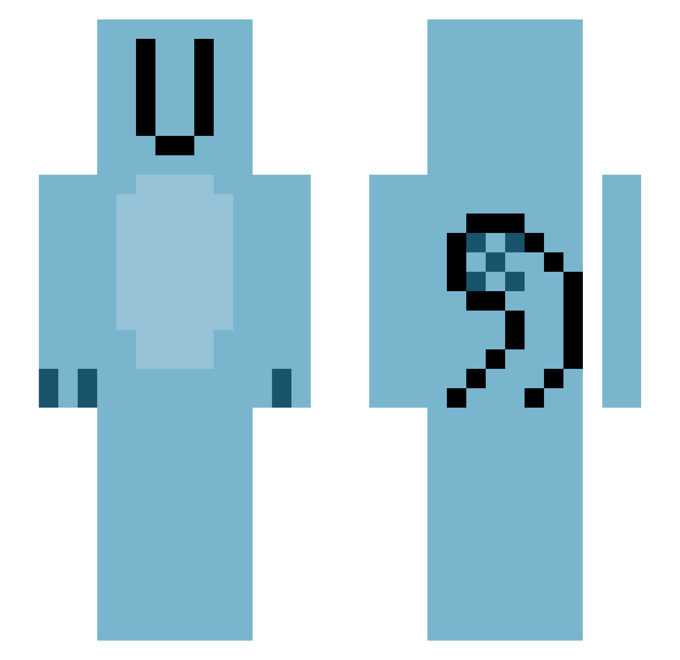NarutoAteMyToes Minecraft skin, front and back view