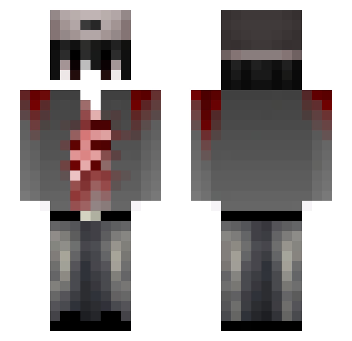 anymwre Minecraft skin, front and back view