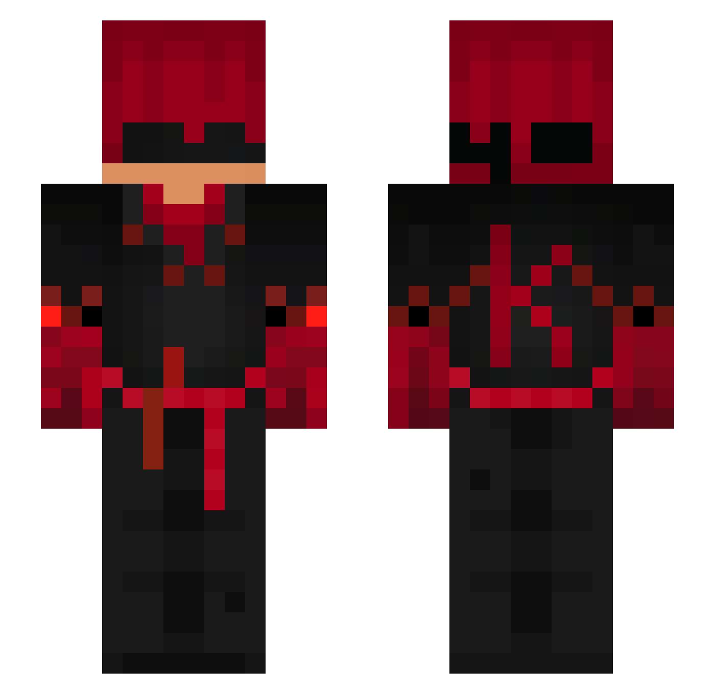 FalconLucas Minecraft skin, front and back view