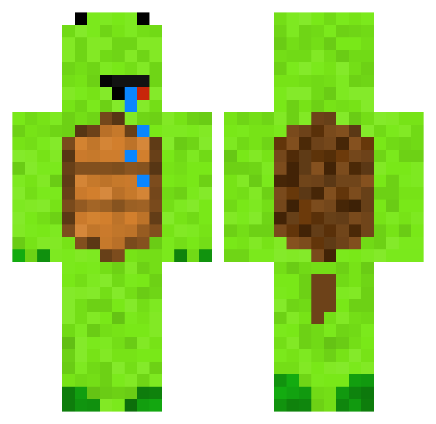SovietFox_ Minecraft skin, front and back view