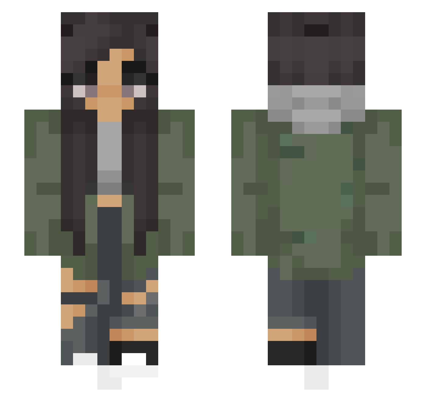 SylvieRenard Minecraft skin, front and back view