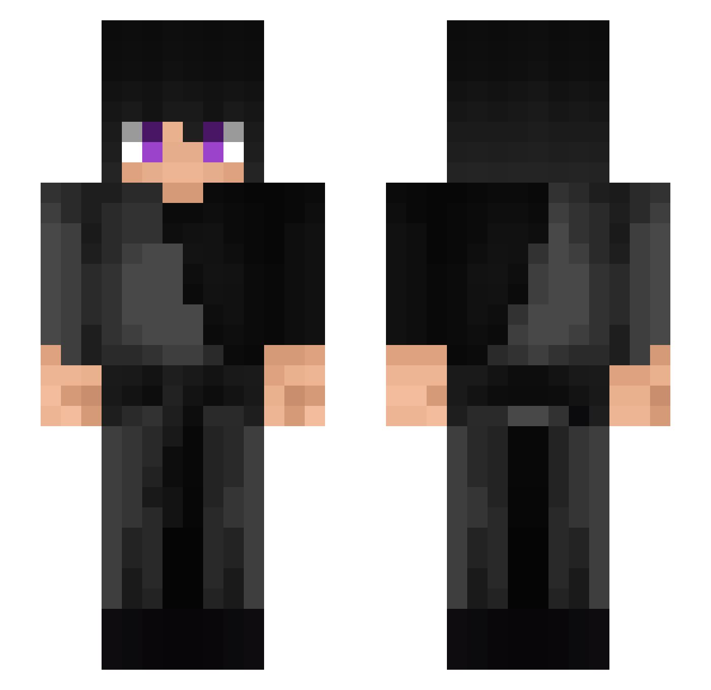 Zxro_n Minecraft skin, front and back view