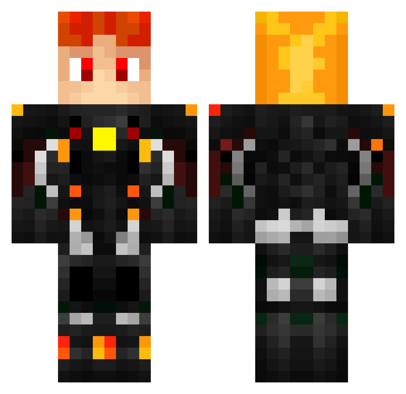 PH03N1X64 Minecraft skin, front and back view