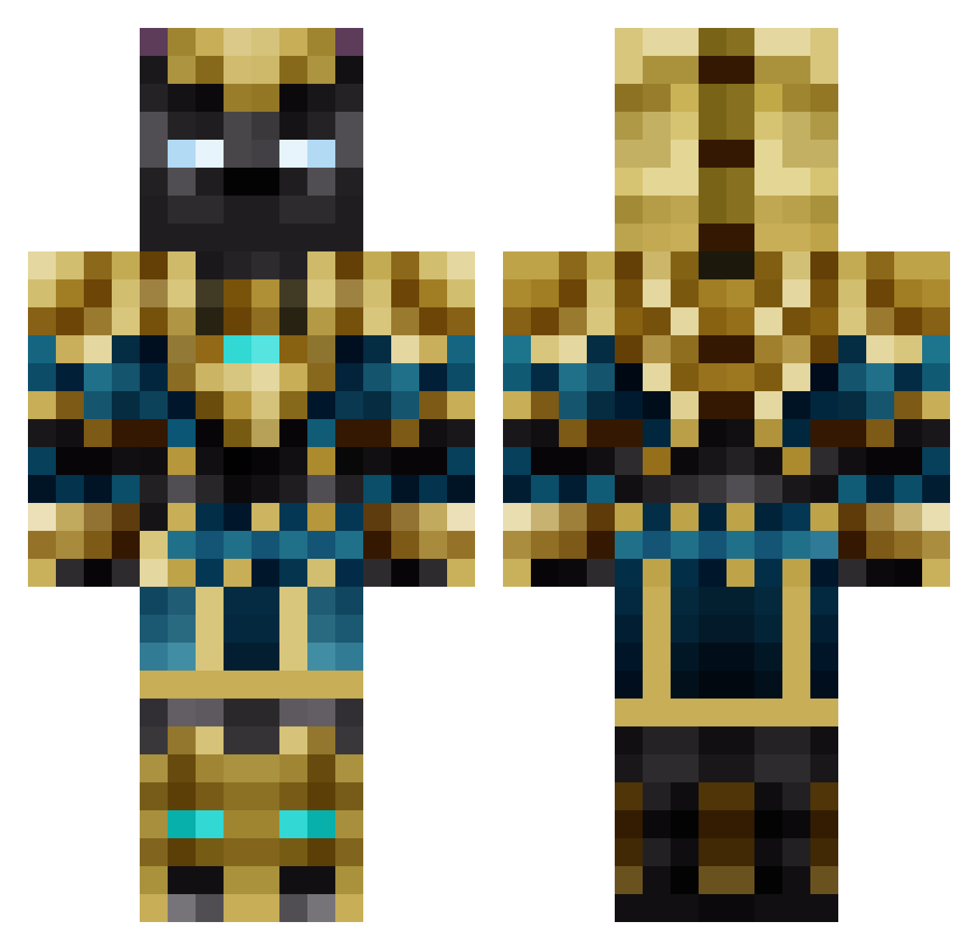 RatazanaPlays Minecraft skin, front and back view