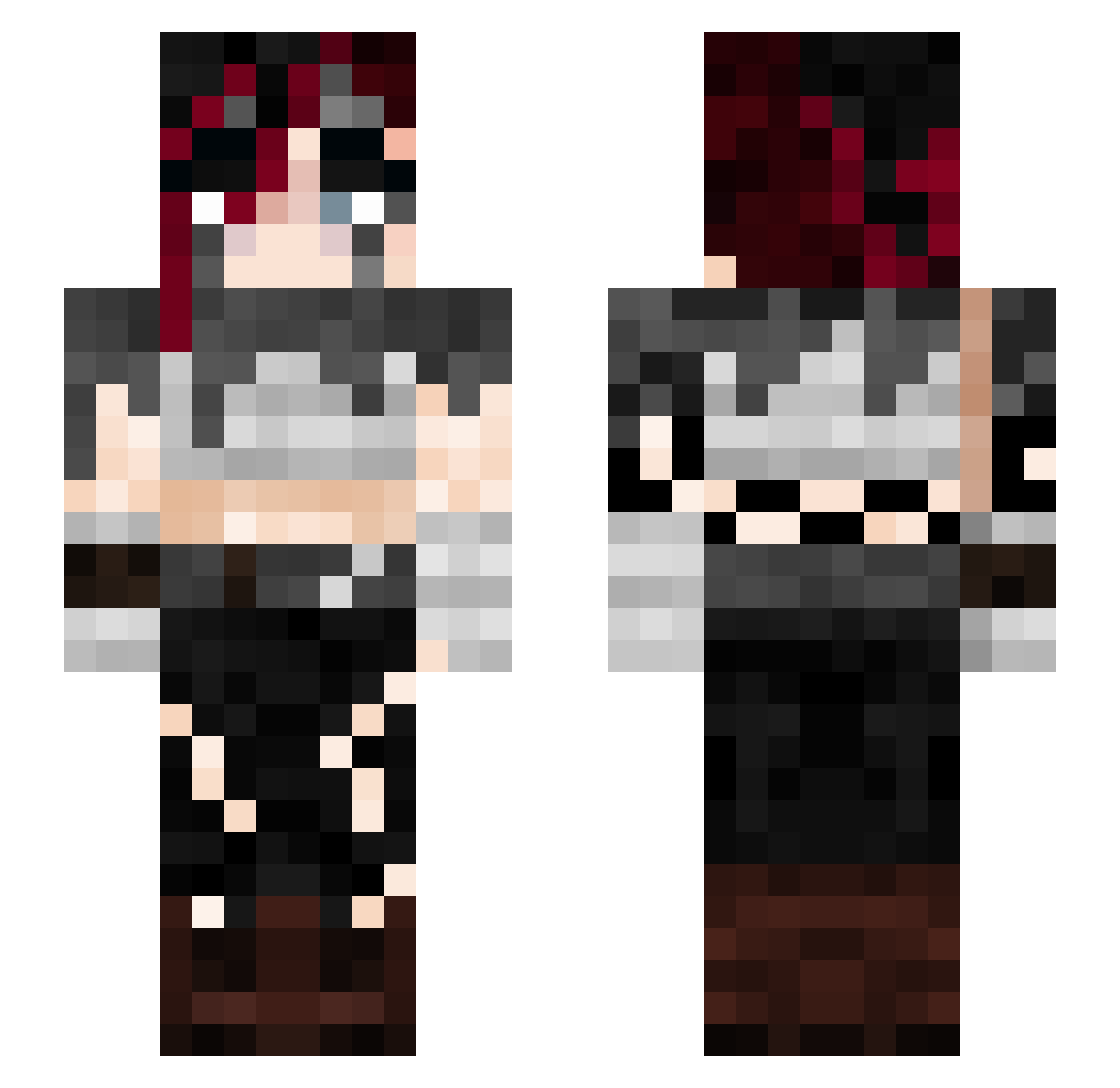 PeeEnjoyer Minecraft skin, front and back view